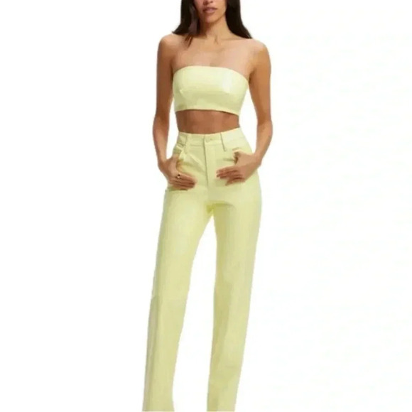 Good American Faux Leather Bandeau Top, Key Lime. Size 2. NEW WITH TAGS! - Picture 16 of 16